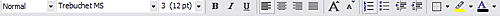 formatting tool bar