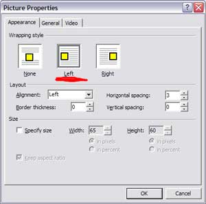 picture properties dialog